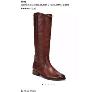 Frye - Dark Red Melissa Two Button Boots